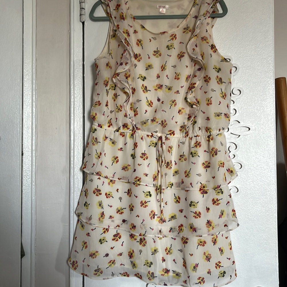 Cream floral tiered dress